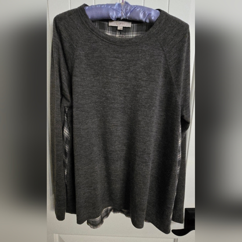 LOFT Plaid Gray Shirt